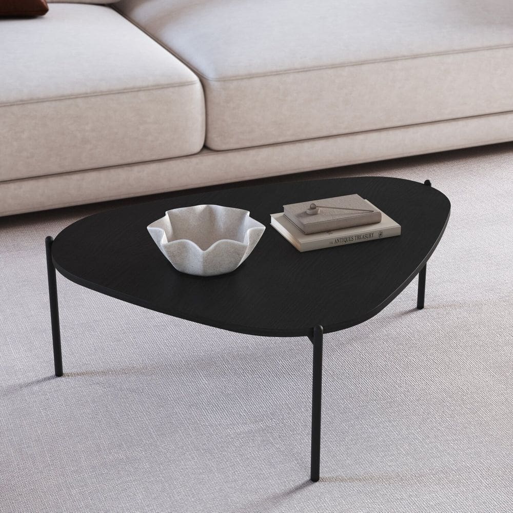 Mesa de Centro Orgânica Pé Metal Complementos Nero/Preto