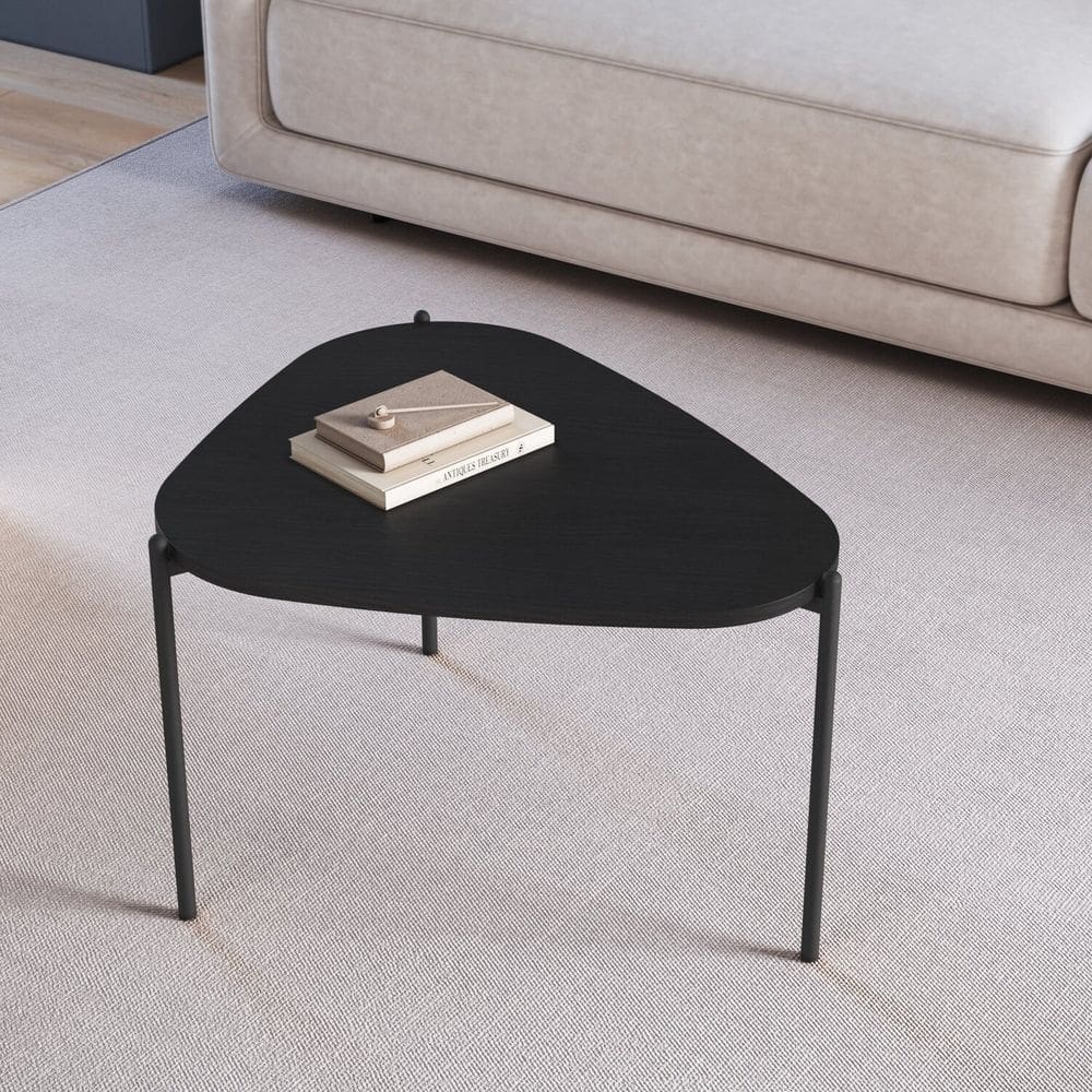 Mesa de Centro Orgânica Pé Metal Complementos Nero/Preto
