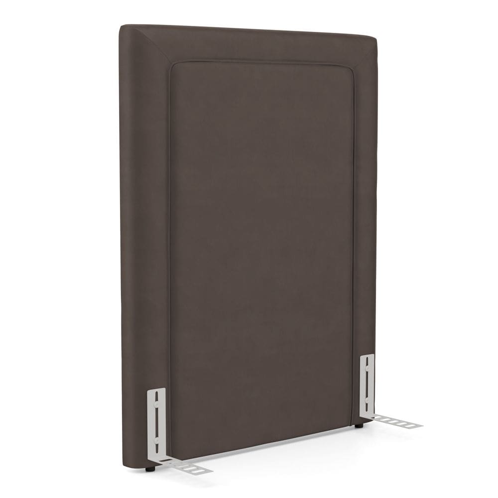 Cabeceira Cama Box Solteiro Alba 90cm com Frame Veludo Marrom - Desk Design