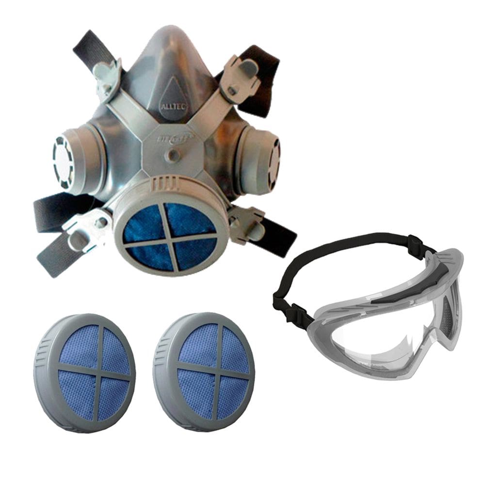Kit Máscara Filtros Pó / Poeira Mastt e Óculos de segurança