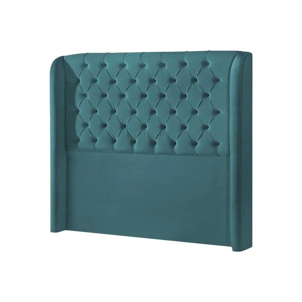 Cabeceira Queen Estofada Londres 160cm Imponente Veludo Azul