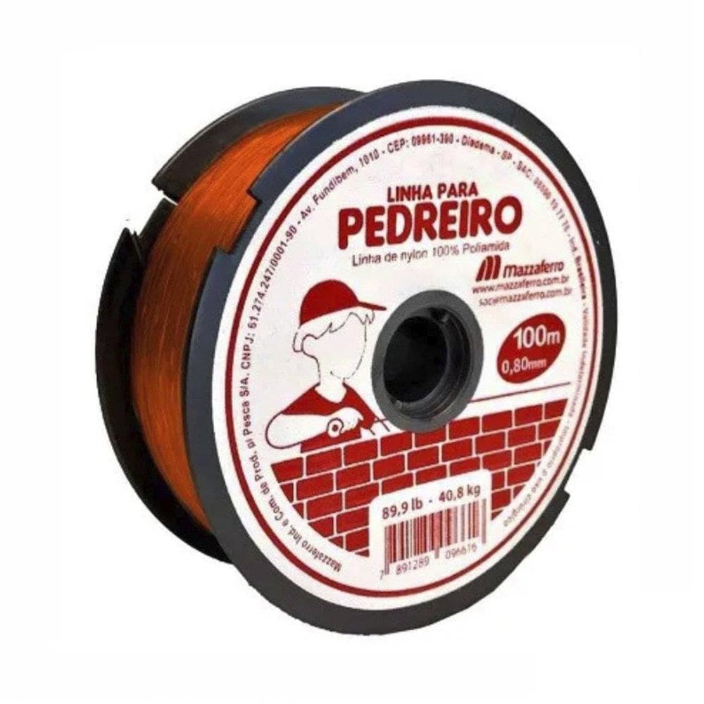 Linha de Pedreiro Mazzaferro Lisa 8x100mm Laranja - Embalagem com 10 Unidades