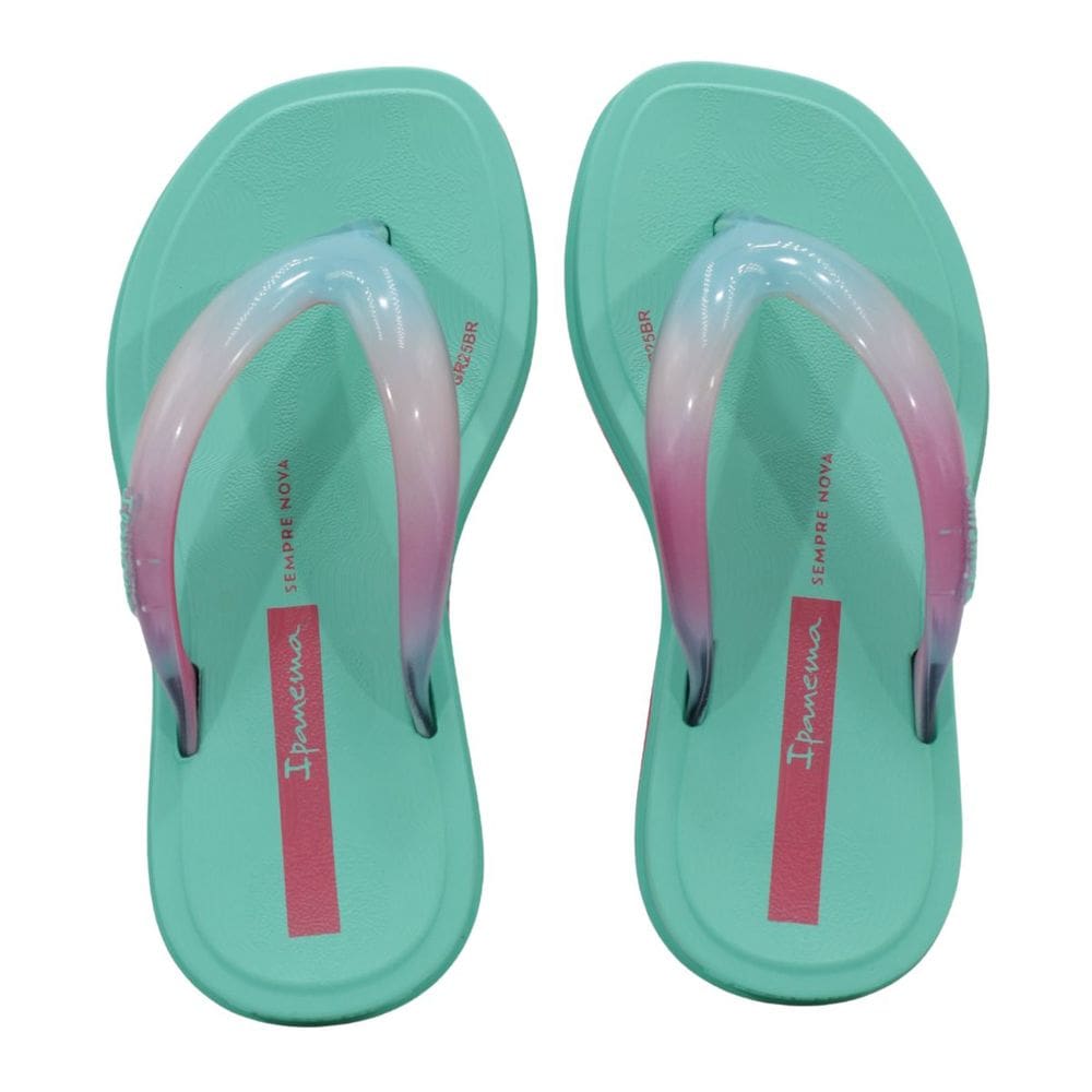 Chinelo Infantil Ipanema 27422 Glow Trendy Verde Rosa e Bege