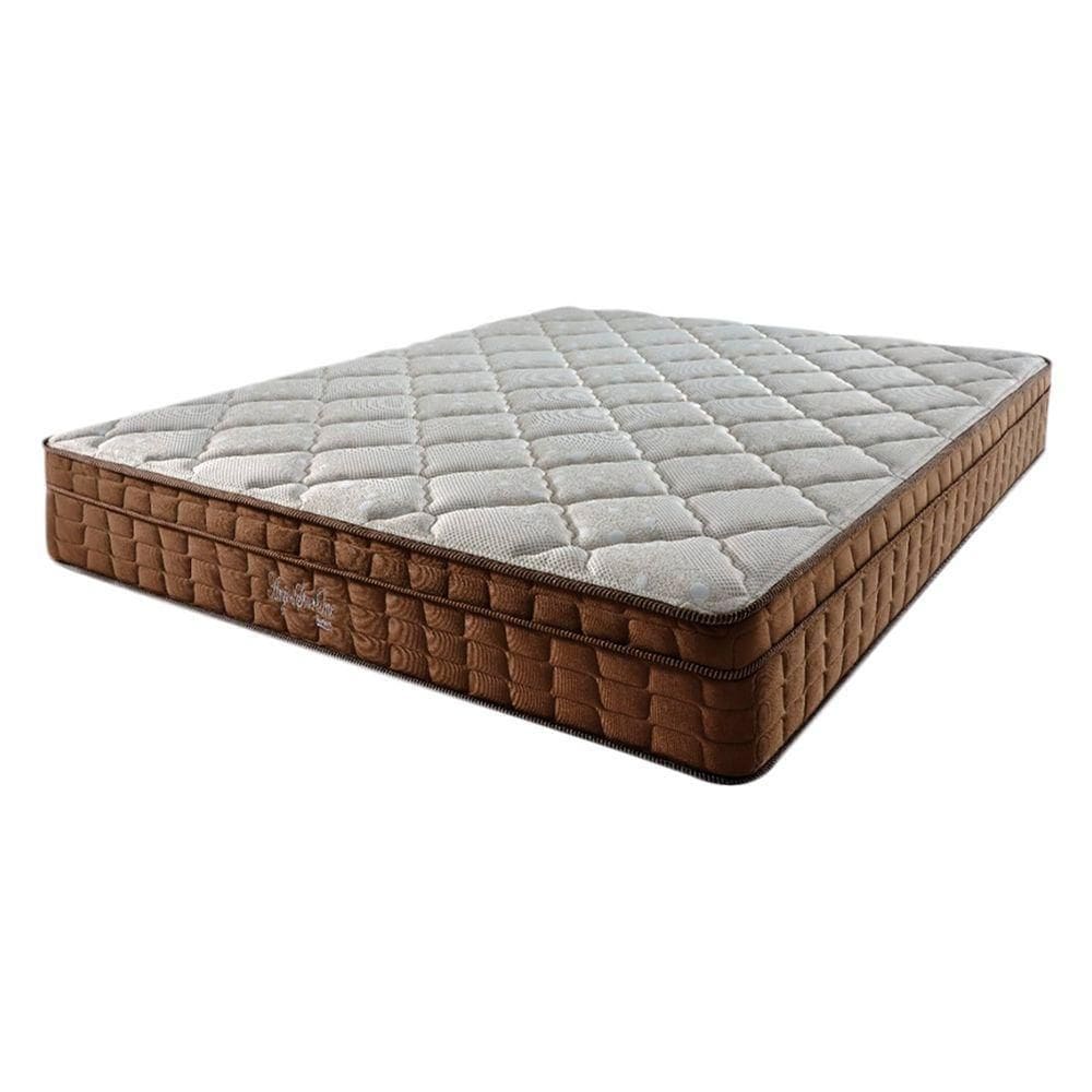 Cama Box Bege E Colchão Star Pillow In Casal