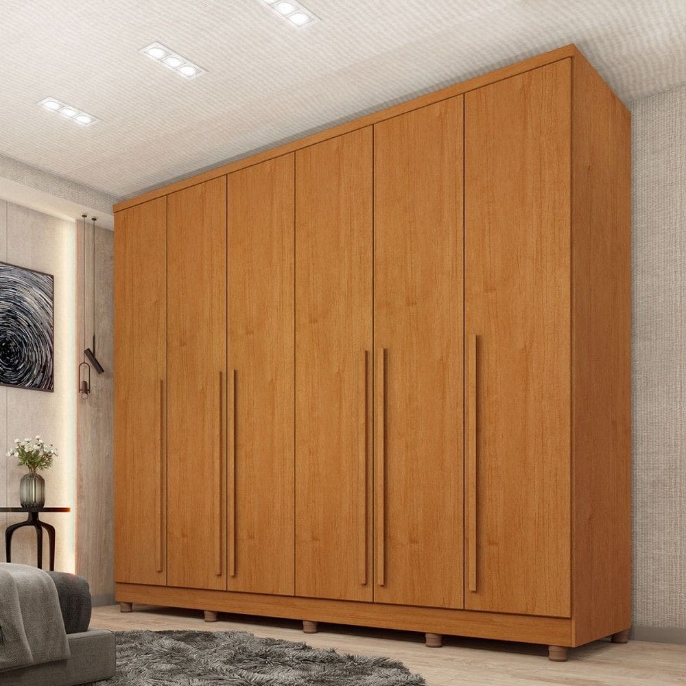 Guarda-Roupa Casal Arung  6 Portas 8 Gavetas Cinamomo - Pnr Móveis