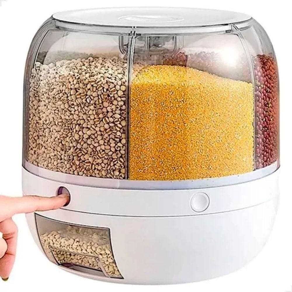 Pote De Grãos Giratório Para Armazenagem