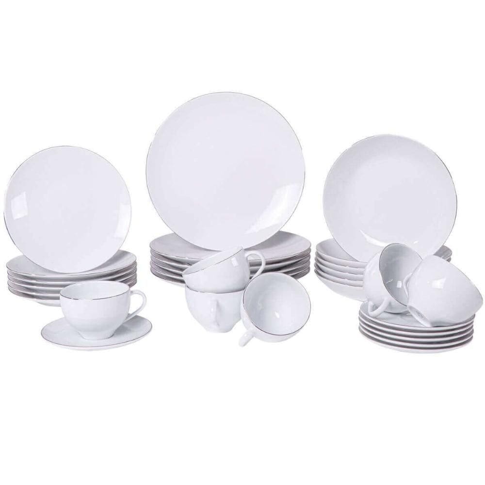 Aparelho de Jantar 30 Peças Tramontina Atena Porcelana 6 Pessoas Mesa Posta