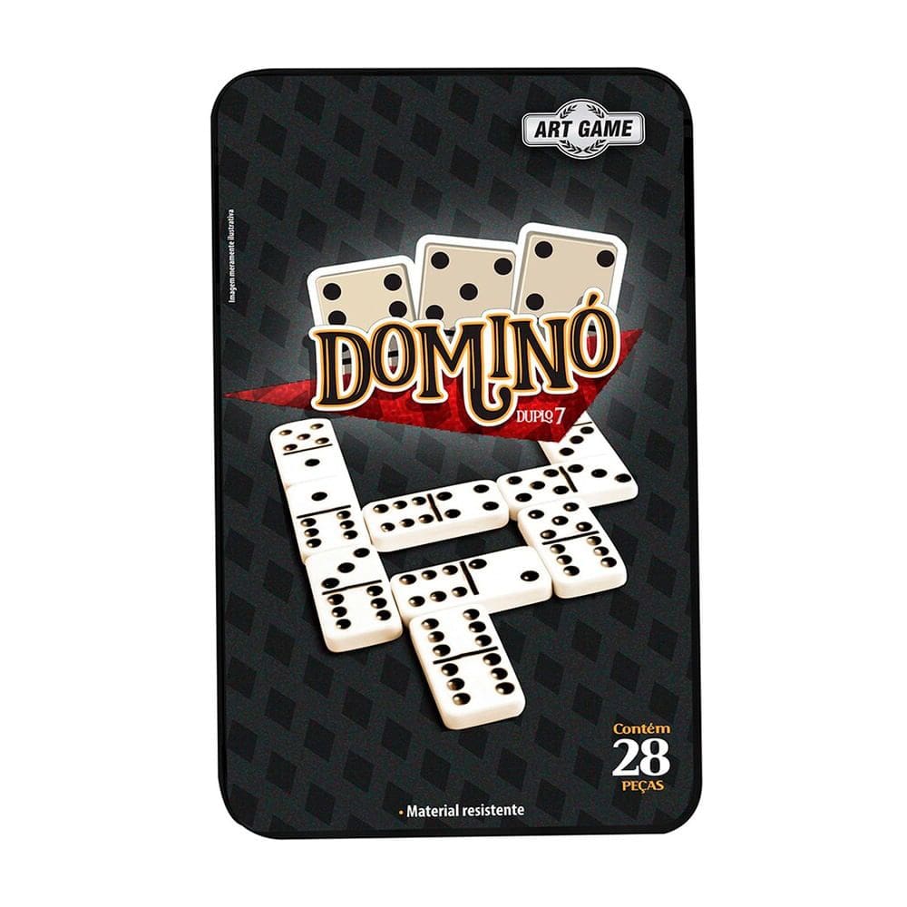 Jogo Dominó Duplo 7 Arte Game com 28 Peças