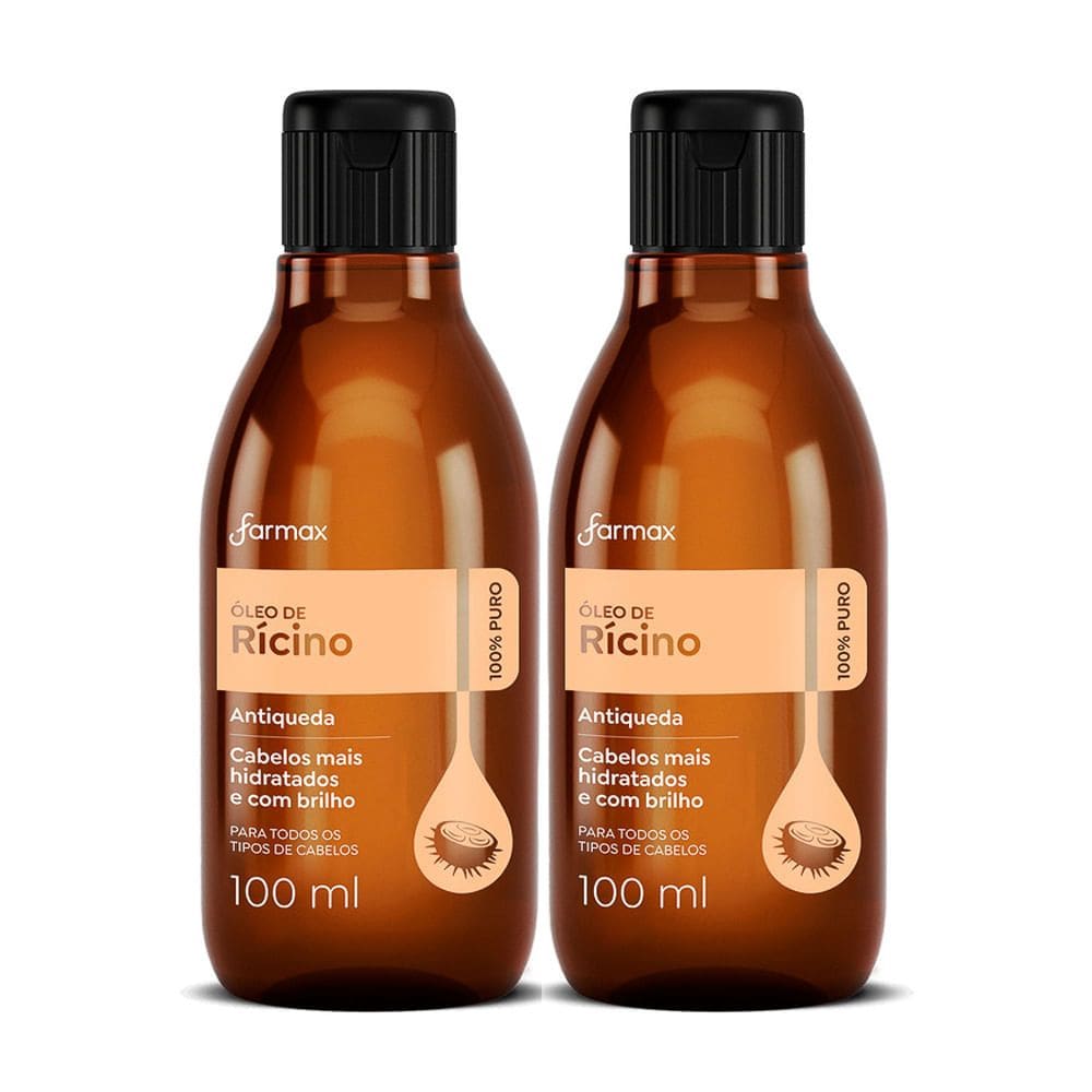 Óleo de Rícino Capilar Farmax 100% Puro 100ml | Kit com duas unidades