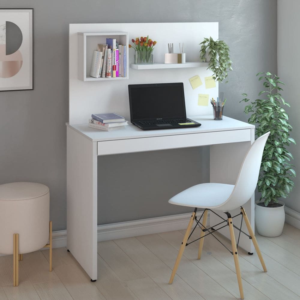 Escrivaninha Com Painel First - Branco 5663