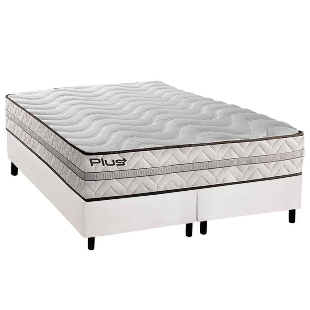 Conjunto Box King: Colchão Espuma Paropas D33 Pasquale Plus + Base CRC Corano White (193x203)
