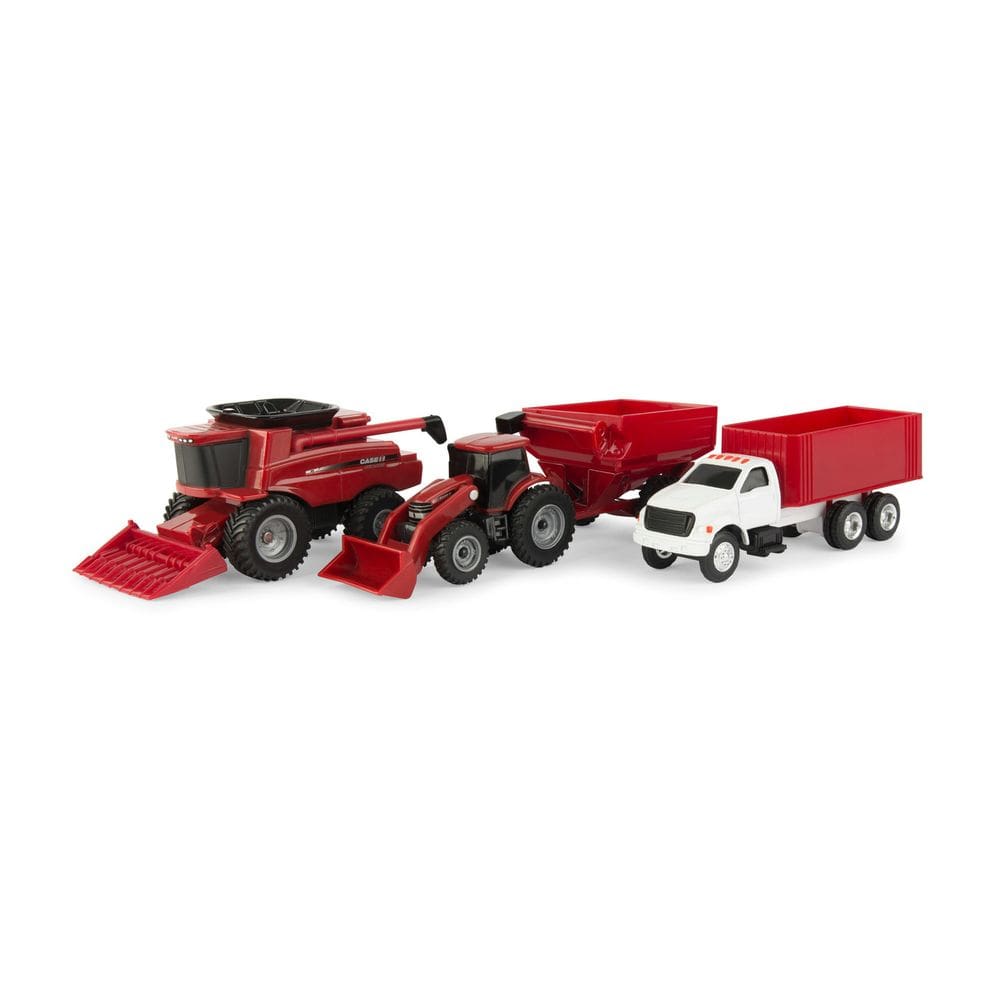 Conjunto Fazenda Case IH 1:64 Trator Colheitadeira Caminhão