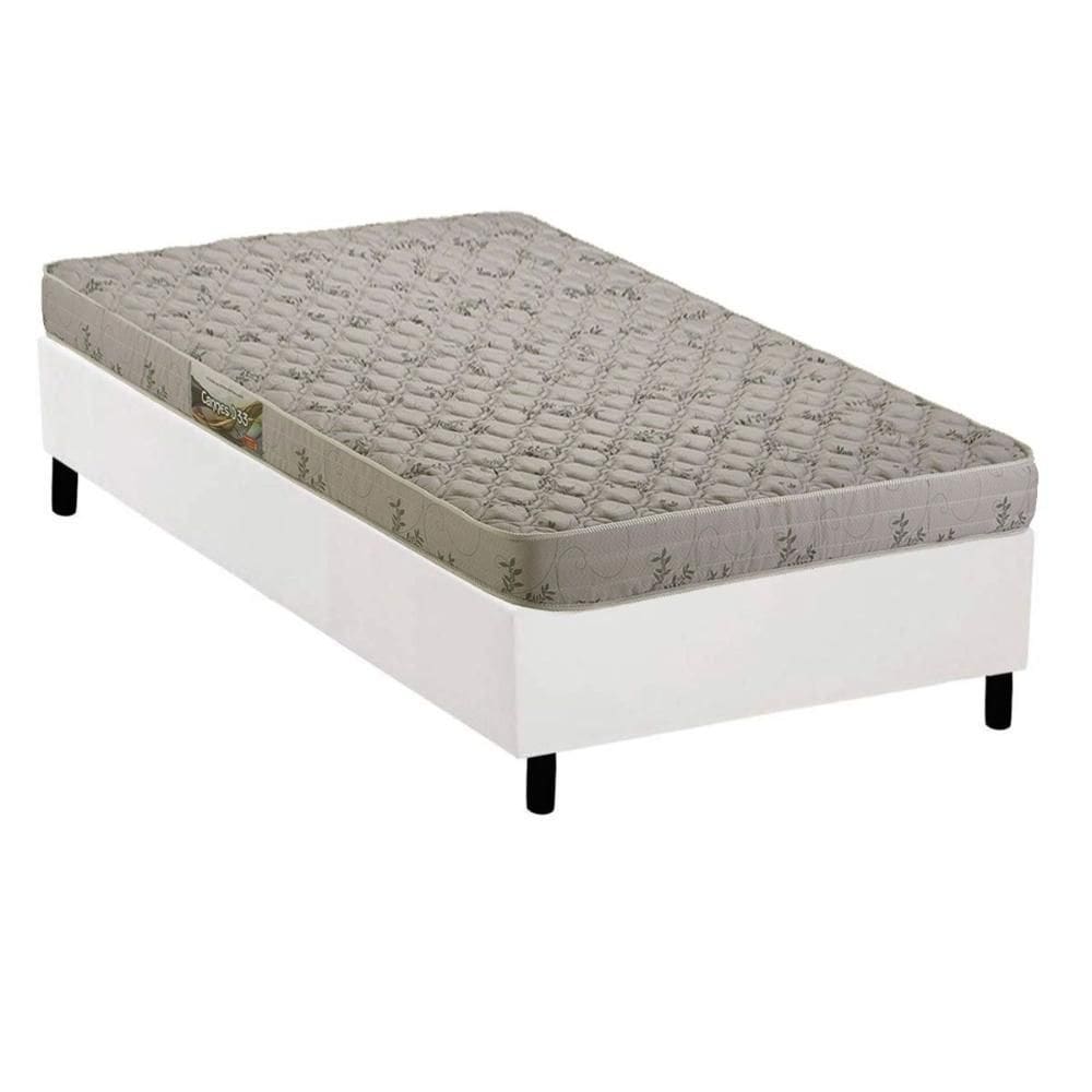 Conjunto Box Solteiro: Colchão Espuma Herval D33 Cannes + Base CRC Corano White (88x188)
