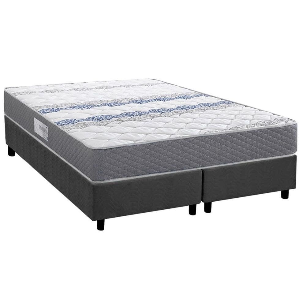 Conjunto Box Queen: Colchão Espuma Herval D60 / AG65 Timeless + Base CRC Suede Gray (158x198)