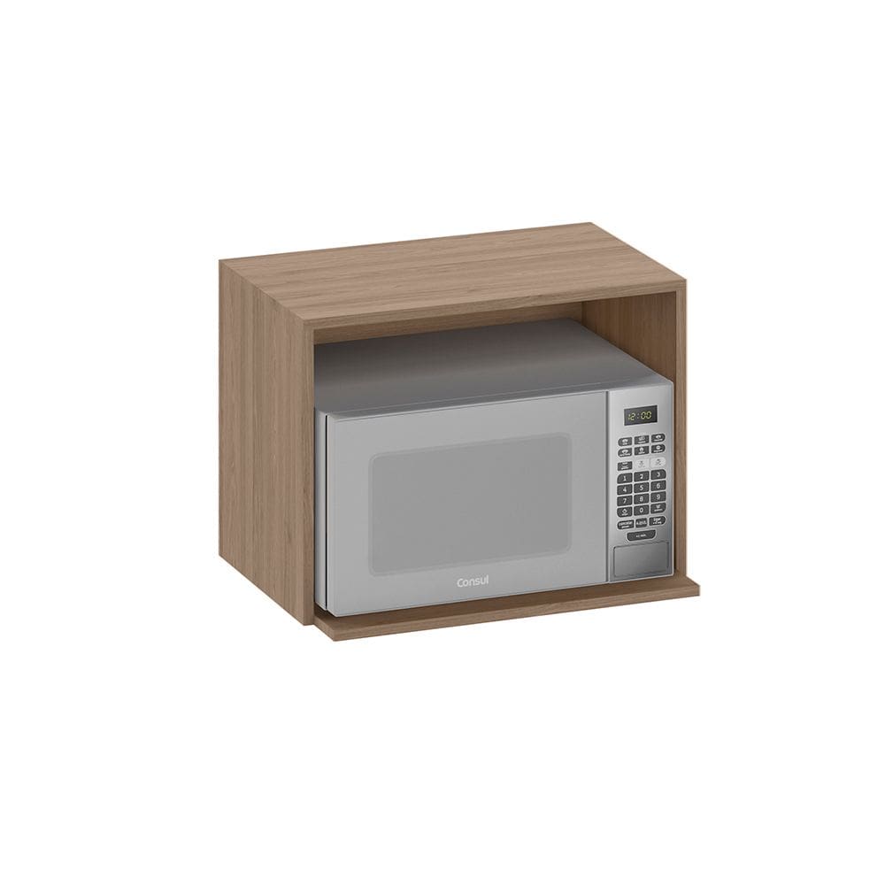 Armário Aéreo Nicho Micro-Ondas 58cm Etna Carvalho Oak Off White - SSX Multicoisas