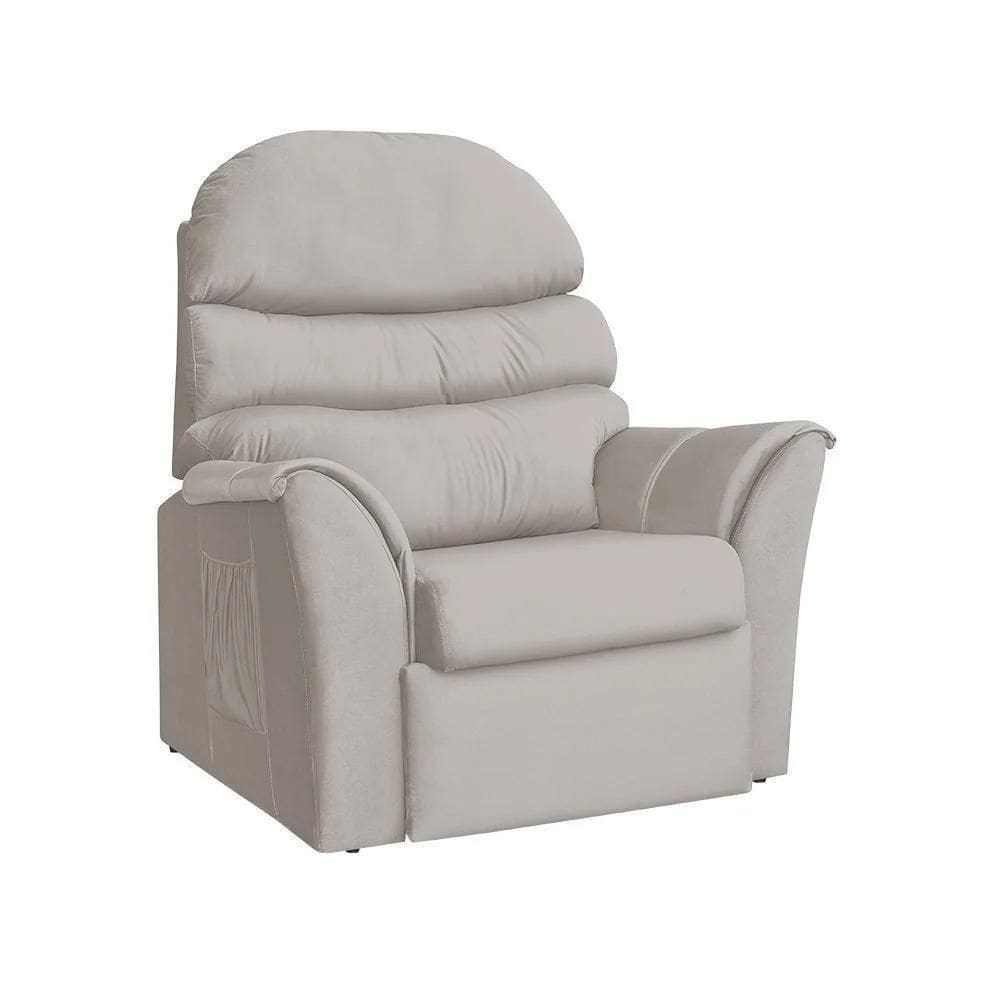 Poltrona Do Papai Reclinável E Retrátil Em Veludo Bege