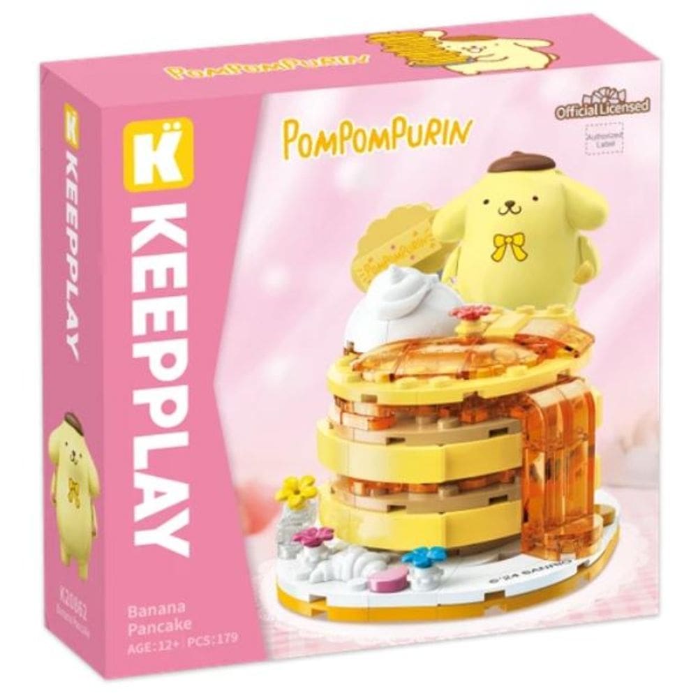 Bloco de Montar Keepplay Panqueca de Banana Pompompurin Hello Kitty e Amigos