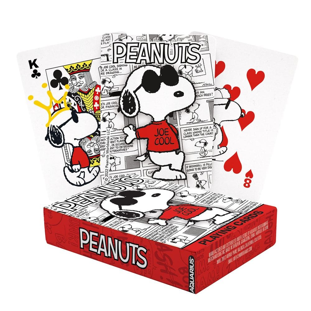 Cartões de baralho AQUARIUS Peanuts Joe Cool licenciados oficialmente