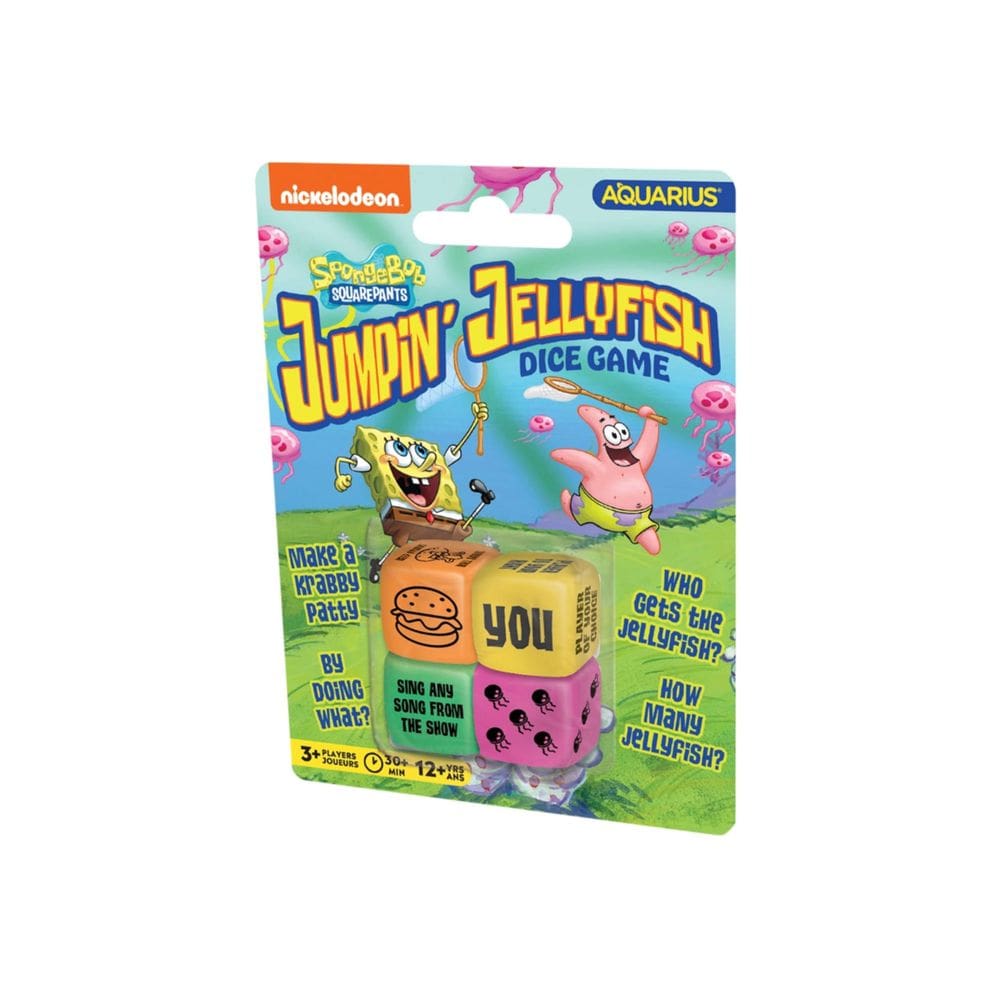 Jogo de Tabuleiro AQUARIUS Spongebob Jumping Jellyfish Dice Rolling