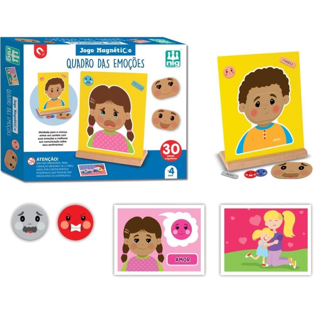 Brinquedo Educativo Quadro Das Emoções 30pçs Nig Brinquedos