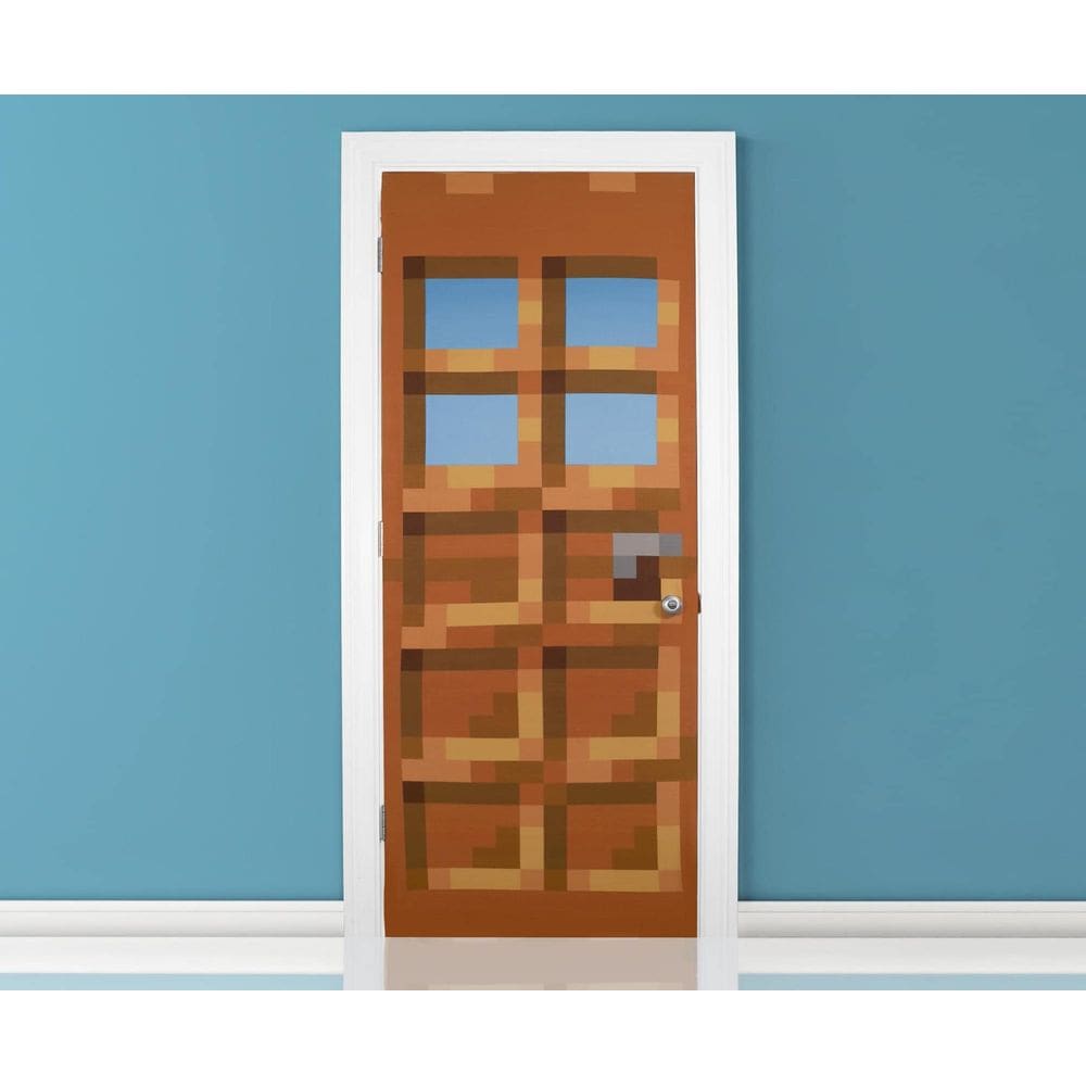 Tecido Door Cling Minecraft Oakdoor 86x208cm | Decoração de casa
