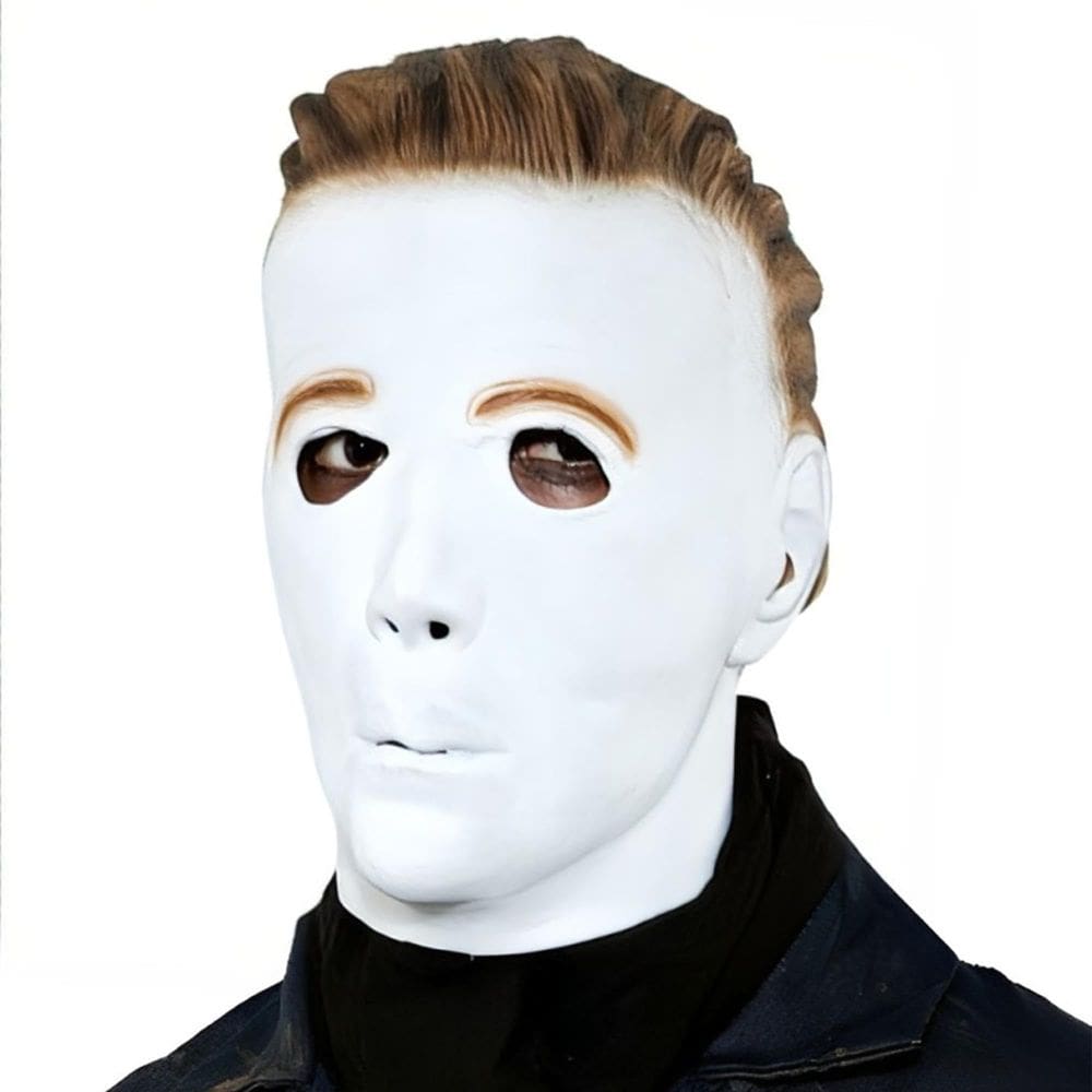 Papel de máscara Magic Michael Myers Latex com cabelo moldado branco