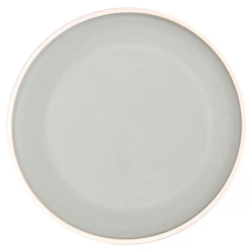 Conjunto 12 Pratos De Sobremesa Melamina Class Cinza 21,5cm Wolff Cozinha Torta Doce Servir Entrada