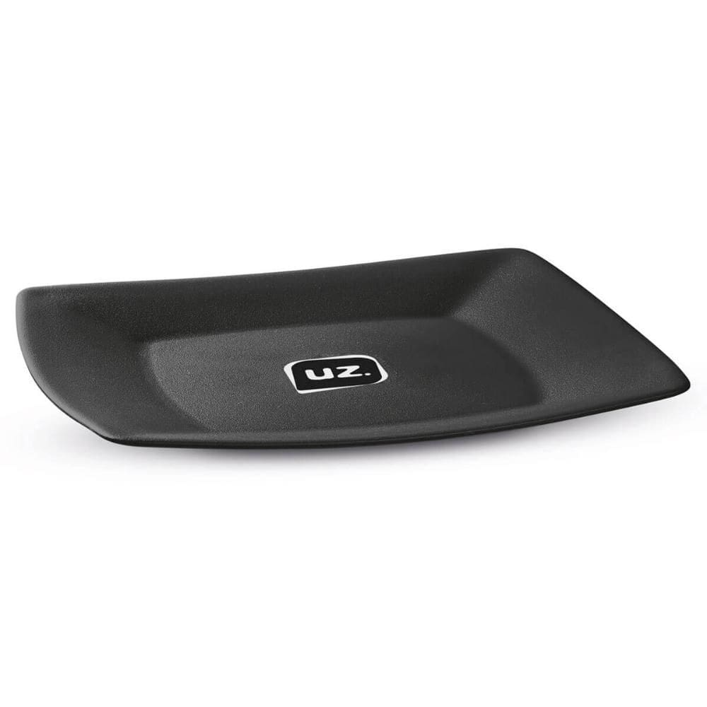 24 Pratos Pretos Plásticos Slim Uz 22,5cm Quadrados Servir