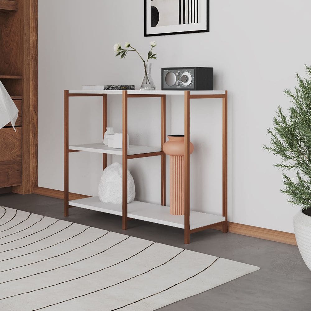 Aparador Industrial Artesania Cobre e Branco 95cm