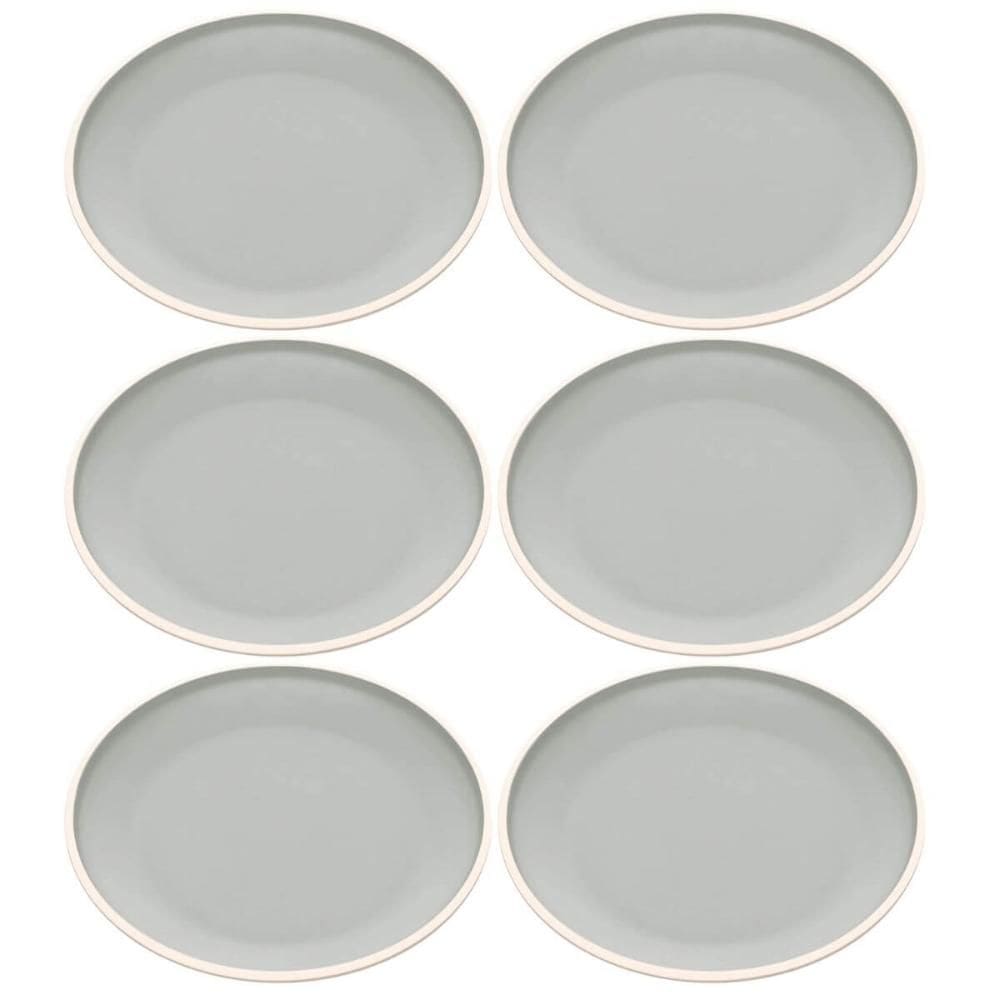 Kit 6 Pratos De Sobremesa 21,5cm Melamina Class Cinza Wolff Cozinha Servir Entrada Petiscos