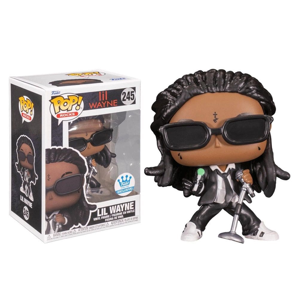 Boneco de vinil Funko Lil Wayne Pop! Pedras com pirulito de 9 cm