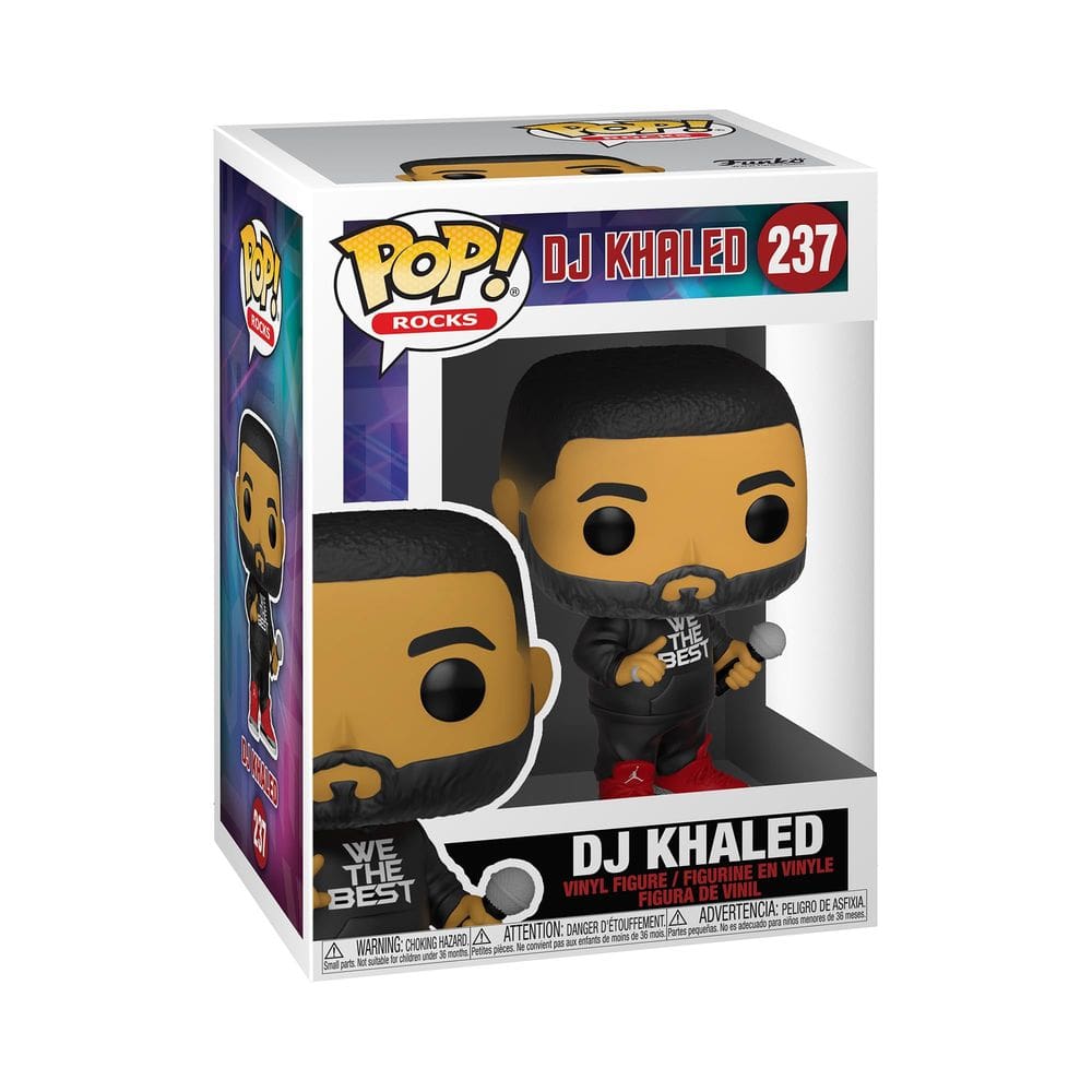 Funko Pop! Brinquedo colecionável Rocks DJ Khaled com 10,8 cm de altura