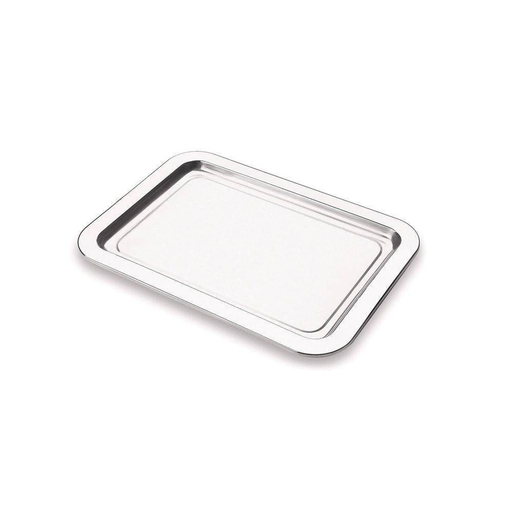 Bandeja Retangular 34,5x25cm Lixada Travessa em Inox Forma