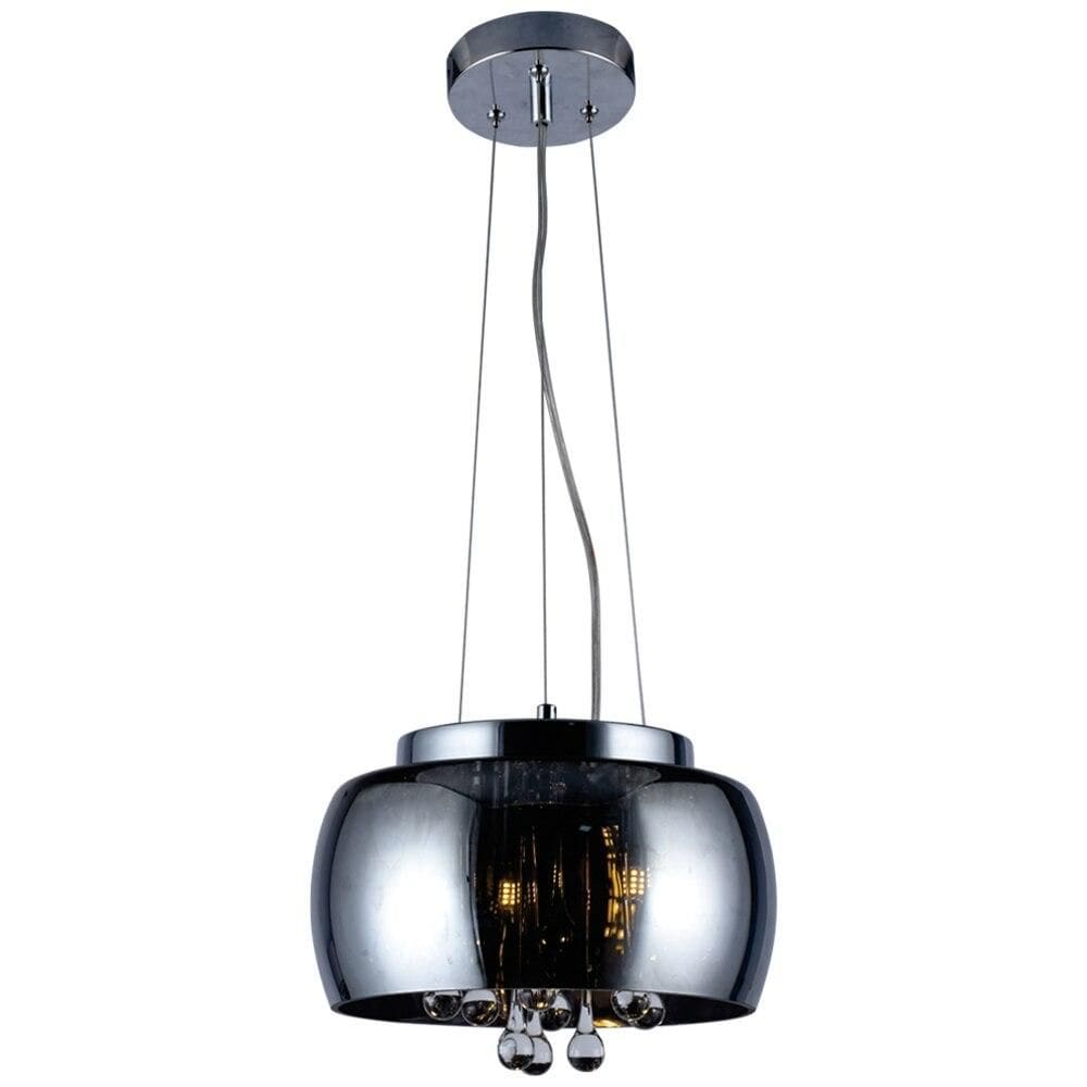Pendente Painel Plafon LED Cristal 30 cm Modaza Roma 300, Fume
