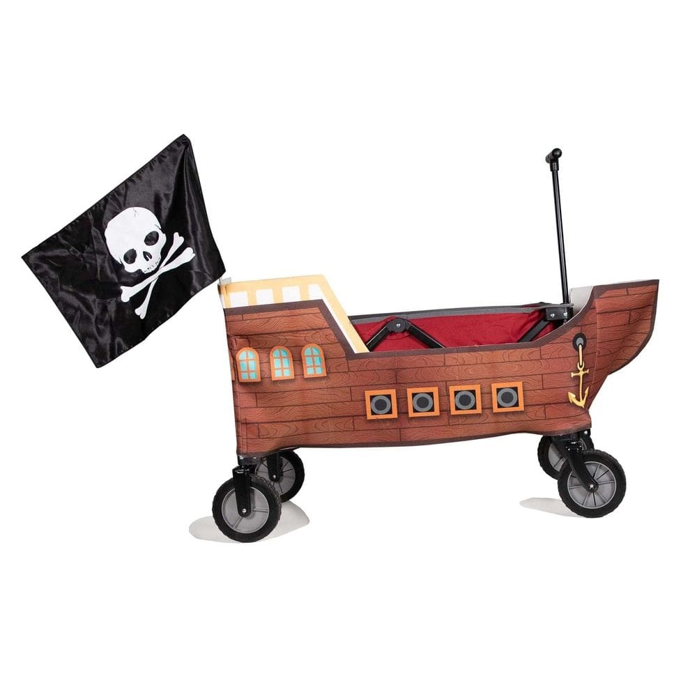 Tampa de vagão mostrando navio pirata vermelho tamanho O/S