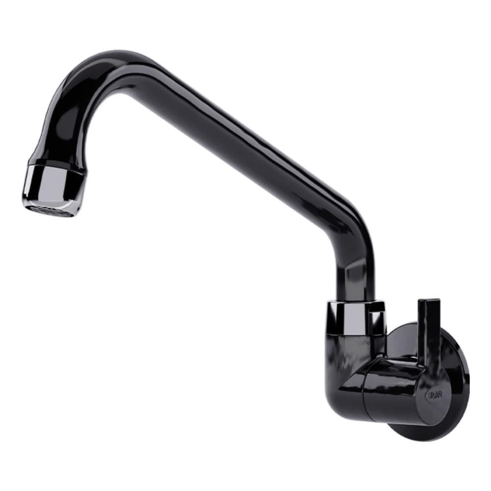 Torneira de Parede Inclinada Cozinha Bica Movel Blukit Black
