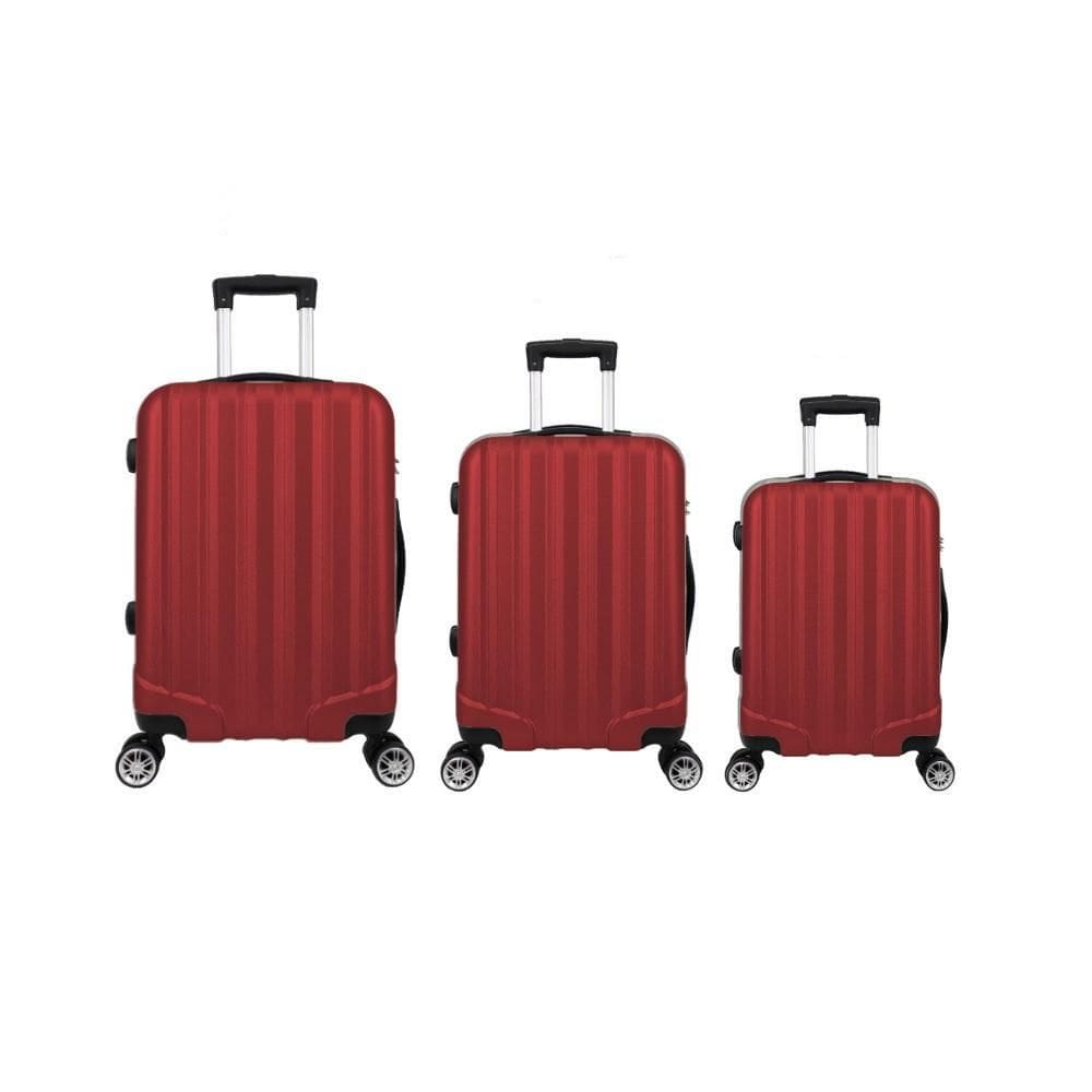 Kit Mala de Viagem abs 3 peças Adventure Fortt Vermelha - KMV01-VR