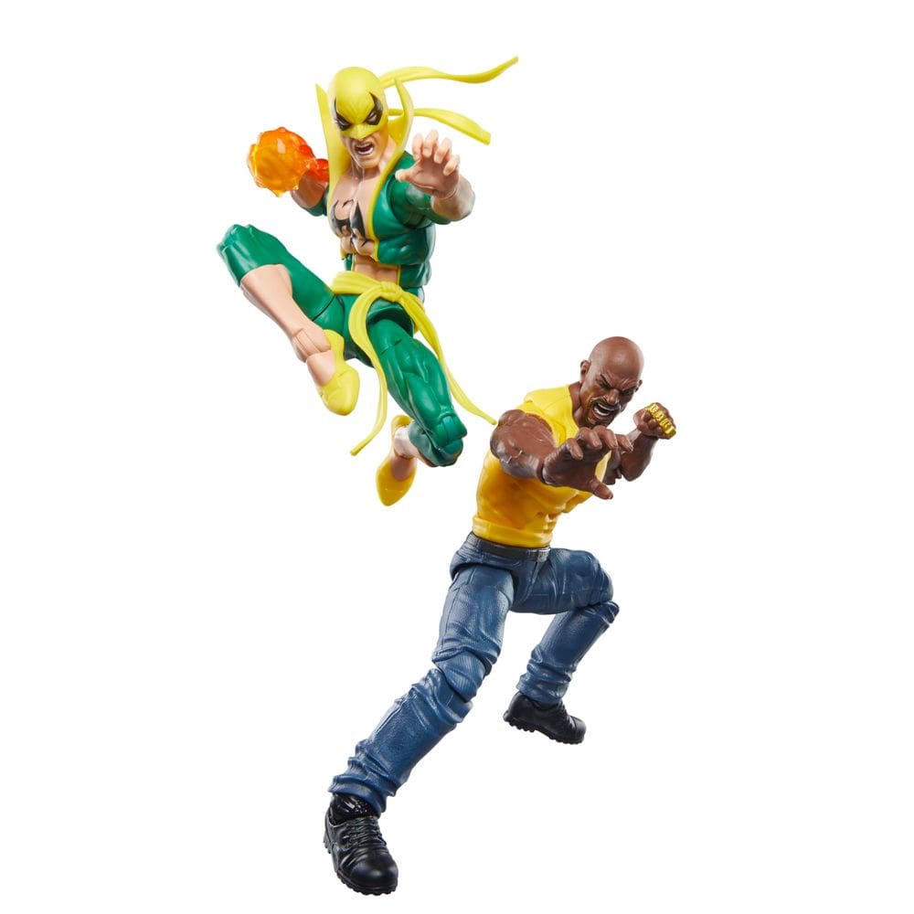 Bonecos de ação Marvel Legends Iron Fist e Luke Cage 15cm