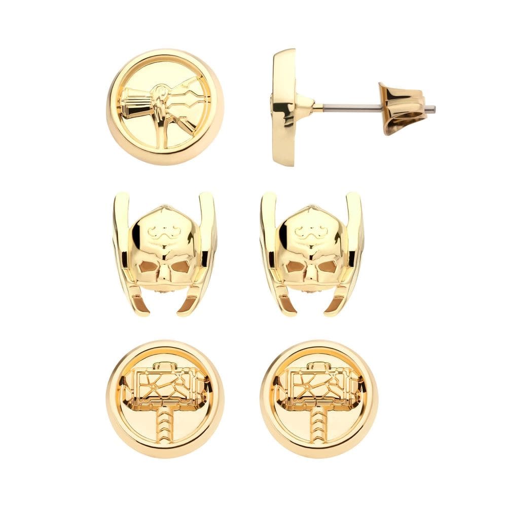 Conjunto de brincos Marvel Thor: Love and Thunder, 3 peças