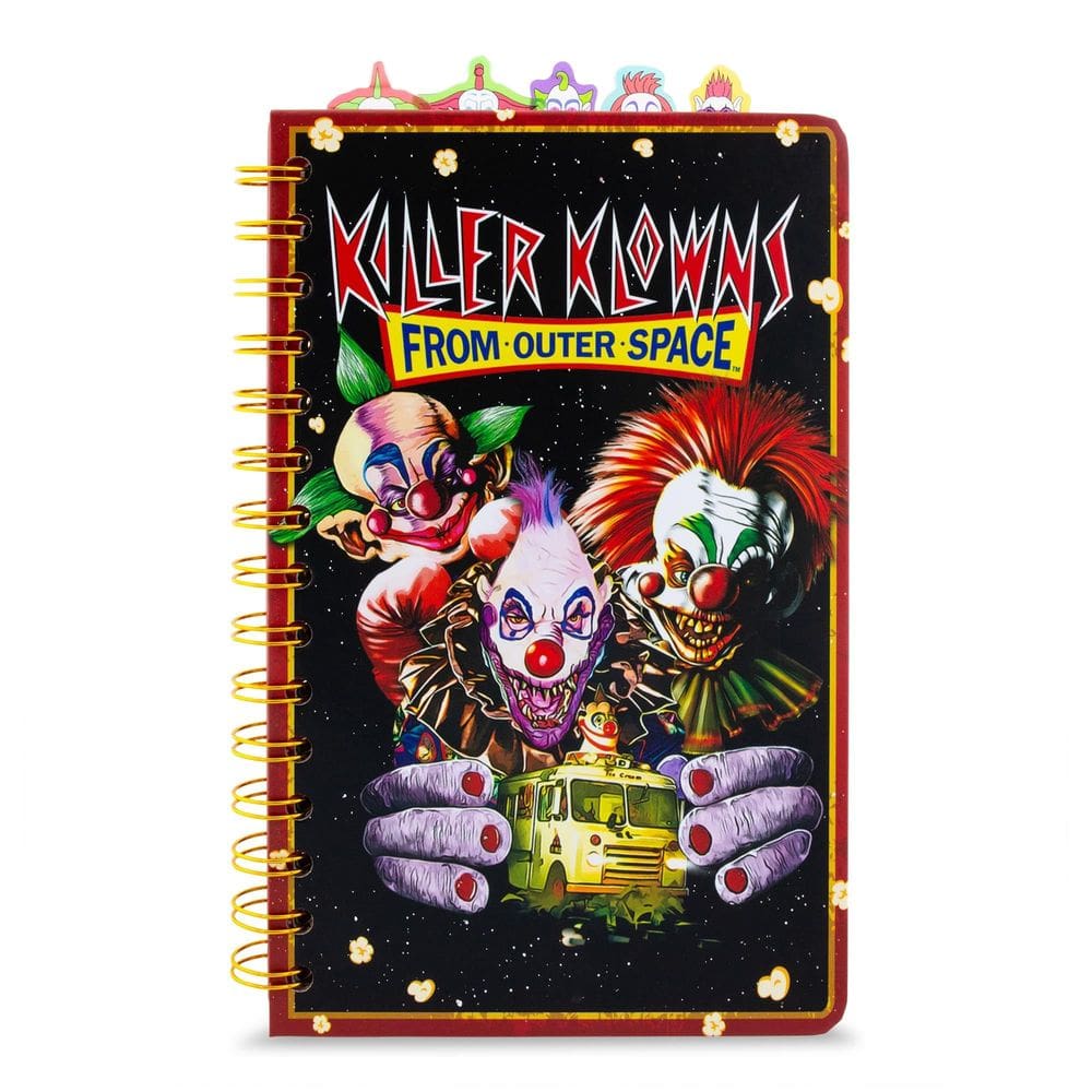 Caderno espiral Silver Buffalo Killer Klowns do espaço sideral