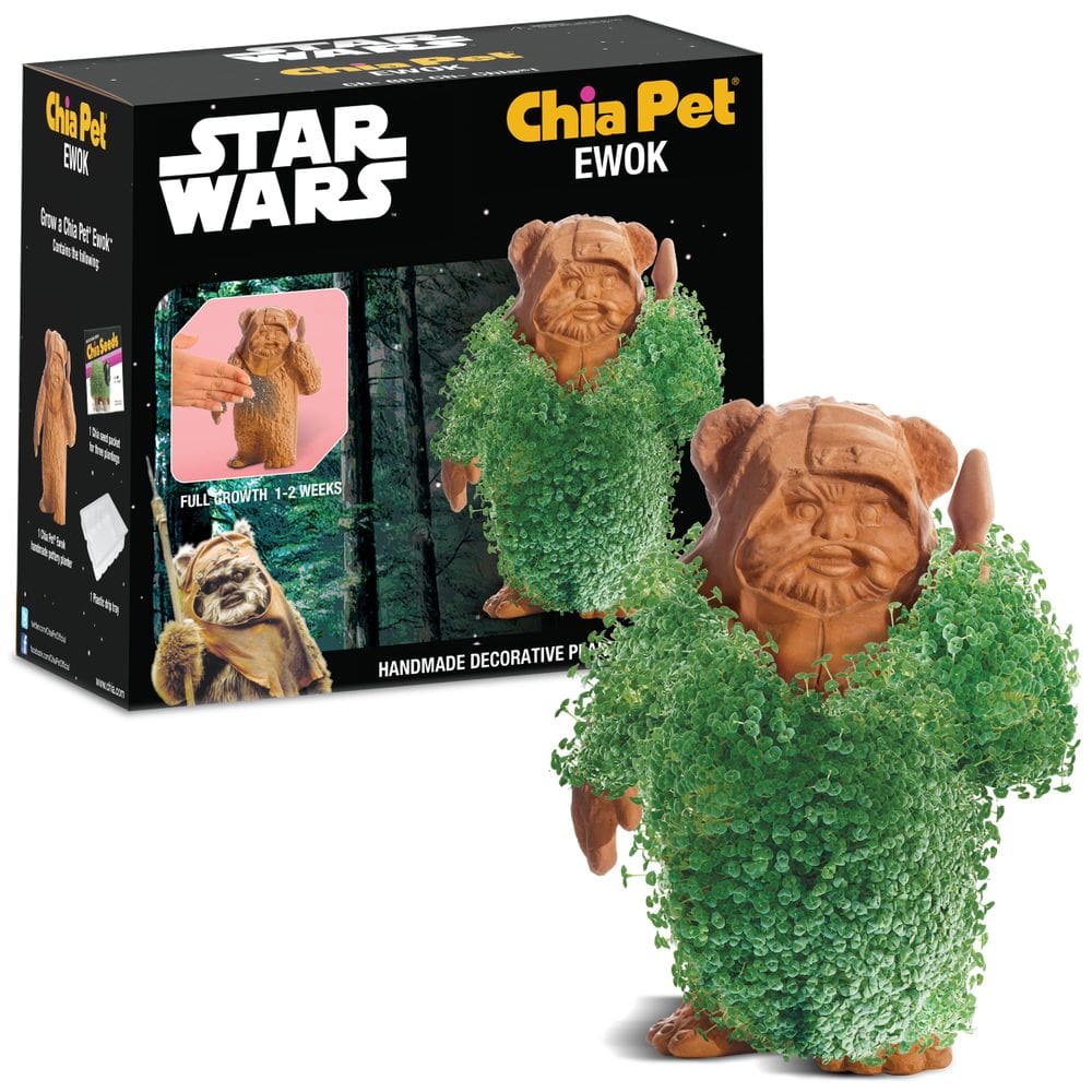 Plantador de cerâmica decorativo Chia Pet Star Wars Ewok com sementes