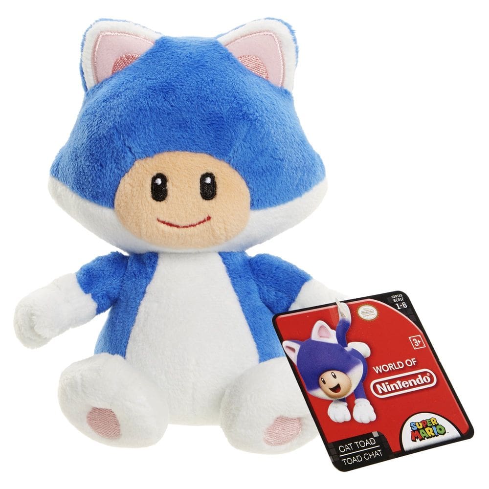 Brinquedo de pelúcia World of Nintendo Cat Toad Mario Bros U 7,5”