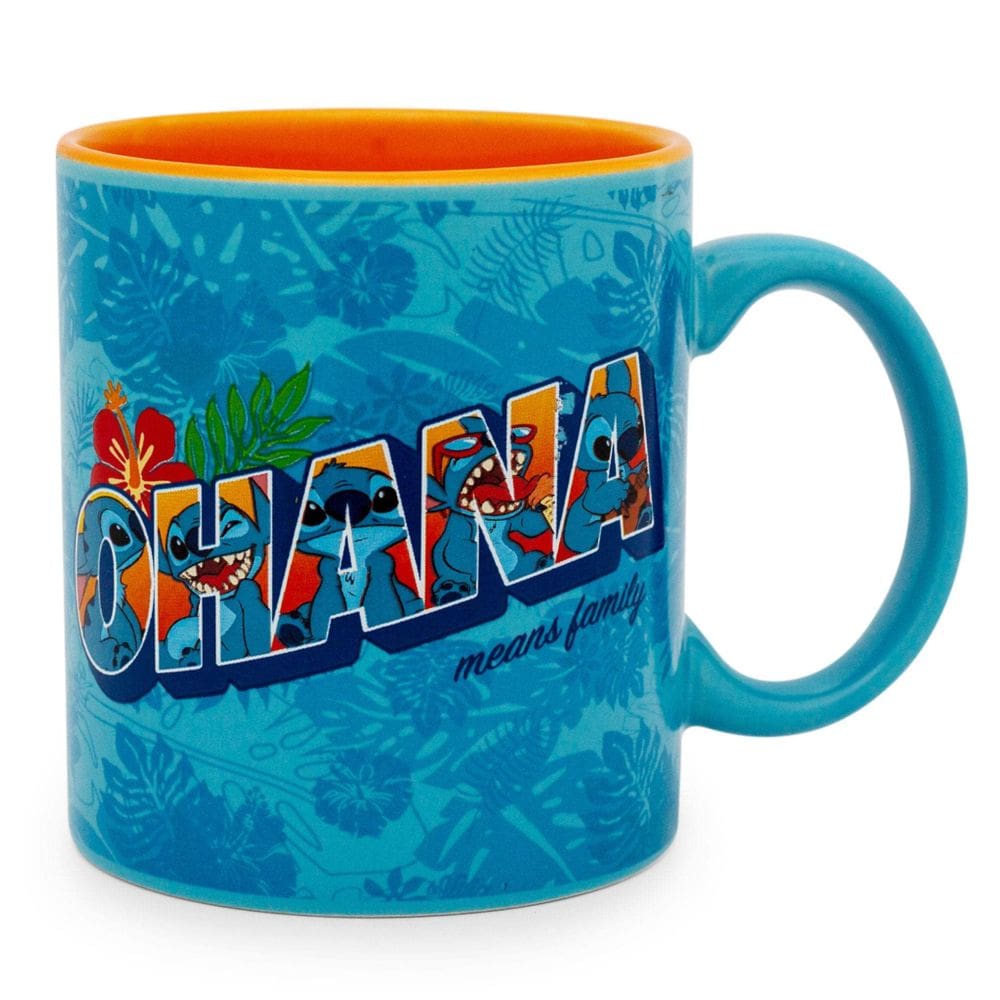 Caneca Disney Lilo & Stitch Ohana Hawaiian Palm 600ml