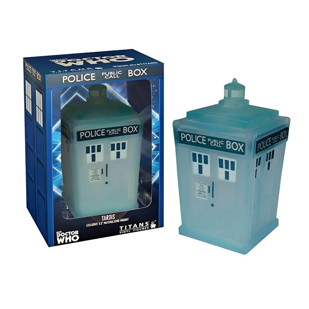 Boneco de vinil Doctor Who Tardis materializando 11,5 cm de altura