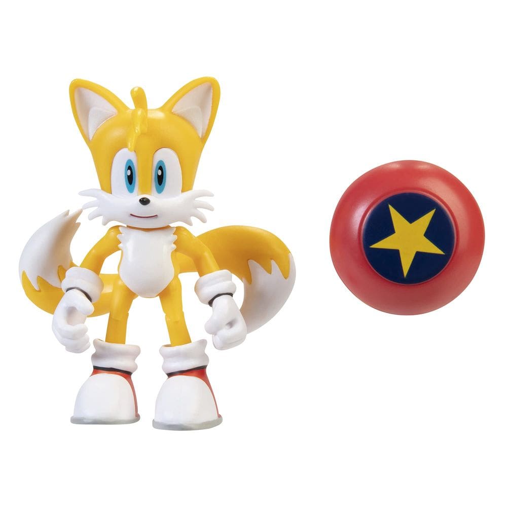 Boneco de ação Sonic The Hedgehog Modern Tails de 10 cm com estrela