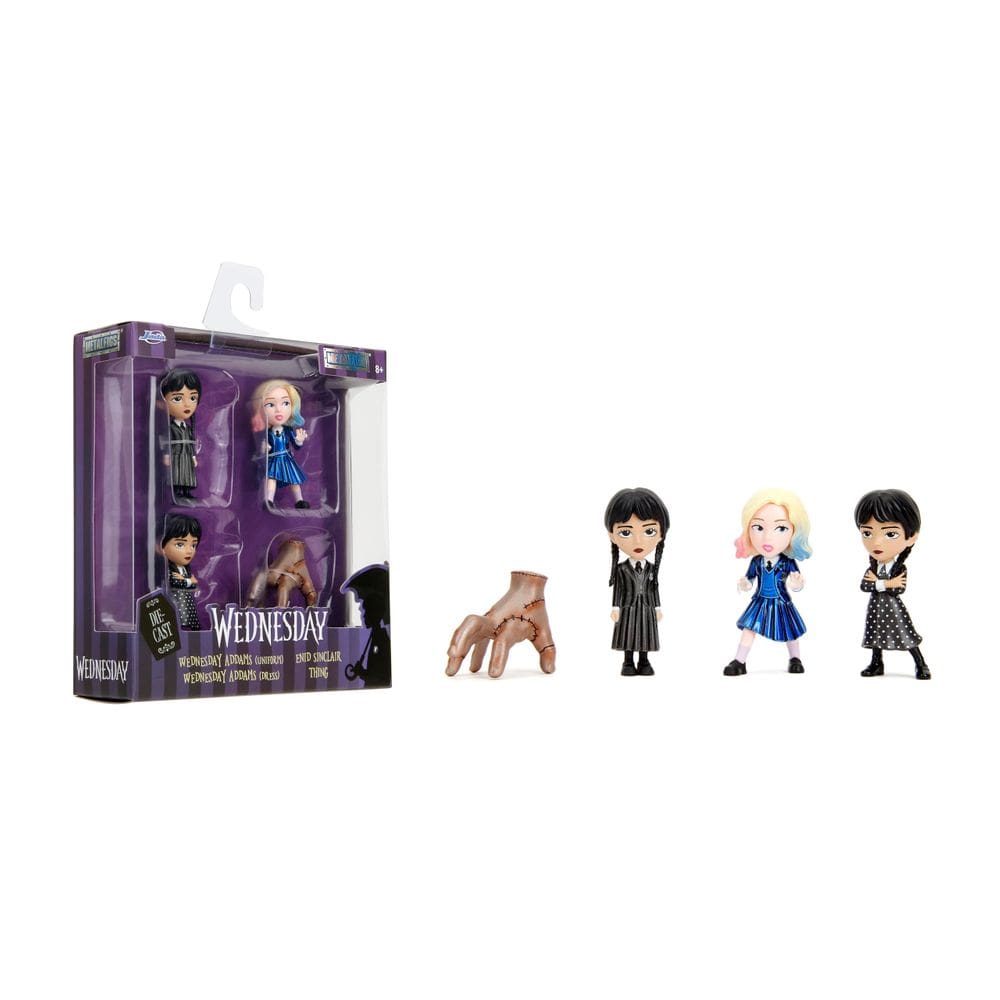 Figura Jada Toys Wednesday 2.5, pacote com 4 peças fundidas sob pressão para crianças a partir de 8 anos