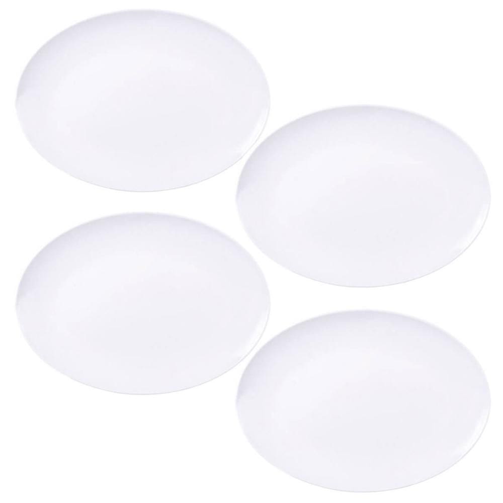 Kit 4 Travessas de Porcelana Bandeja Oval Servir Porções Petiscos Saladas Pratos Quentes
