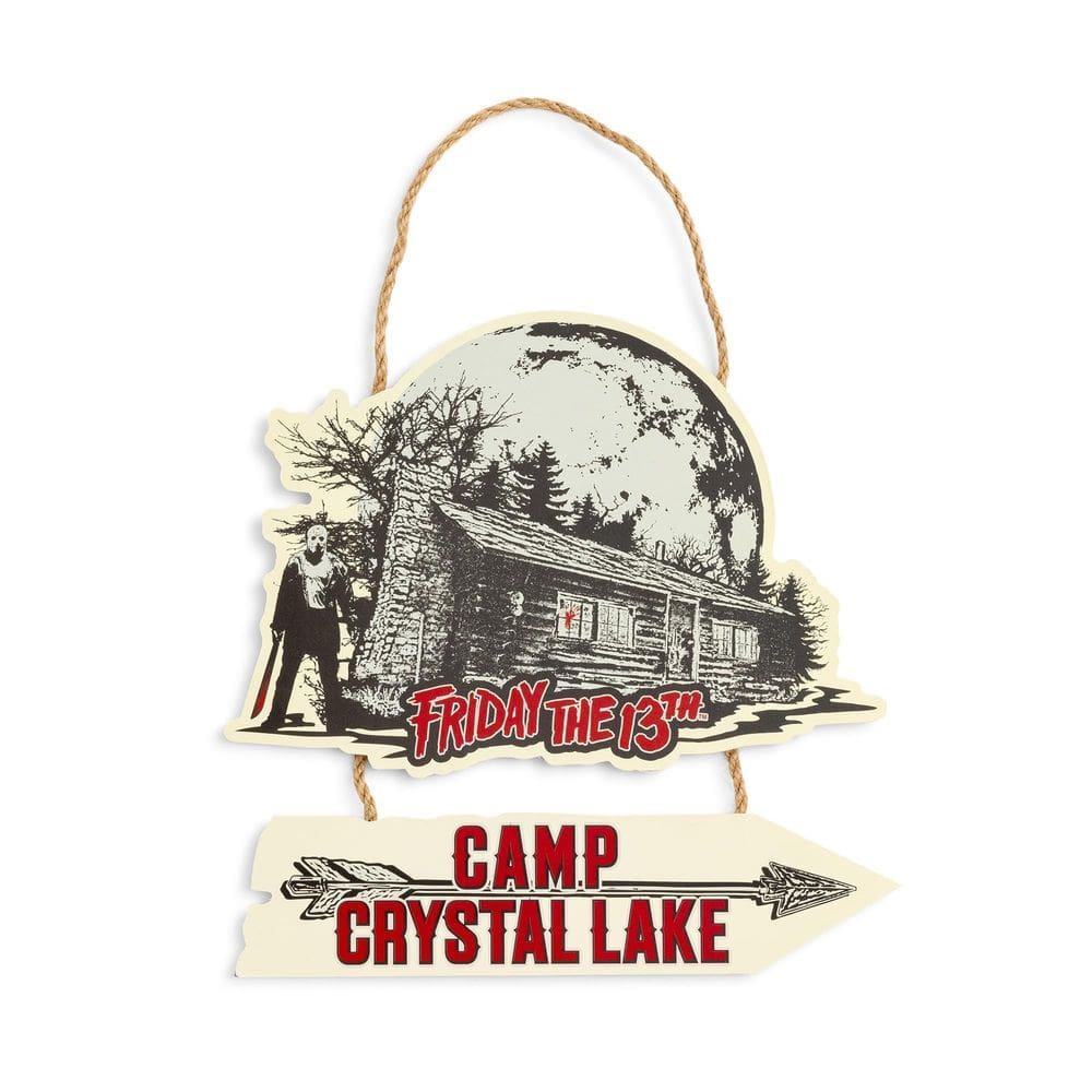 Placa de parede suspensa Silver Buffalo Friday The 13th Camp Crystal