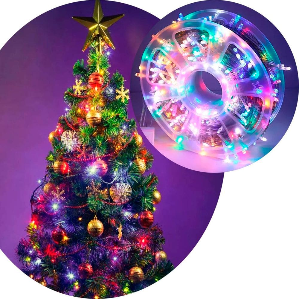 Pisca Varal Cordão Natal 600 Lâmpadas LED Colorido 220v 100M