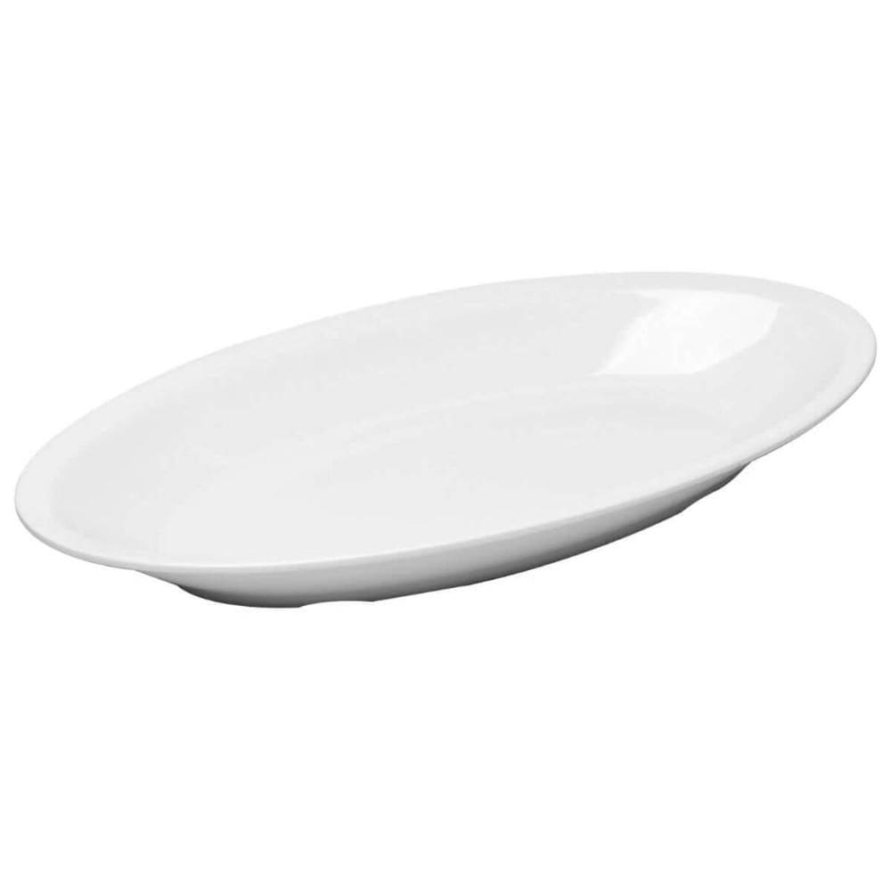 kit 2 Travessa Oval Melamina Branca 45x24x5cm Bandeja Forma